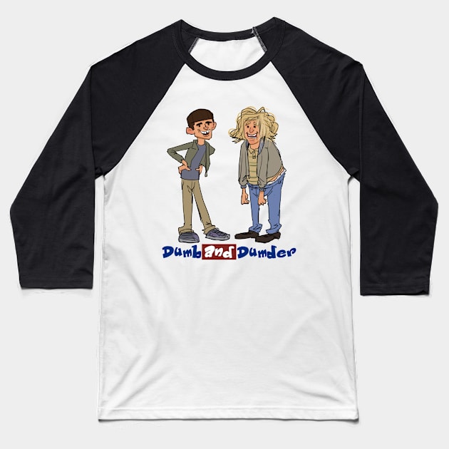 Dumb and Dumber Fan Art Baseball T-Shirt by DMurrayArtist